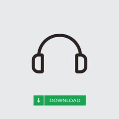 Headphones icon vector. Headset sign