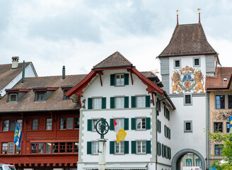 historic old town of Willisau in canton Lucerne with city gate