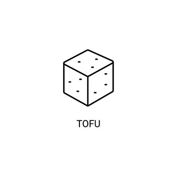 Tofu simple thin line icon vector illustration