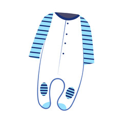 White and blue baby bodysuit illustration. Baby clothing concept. illustration can be used for topics like wardrobe, cloth market, children clothing