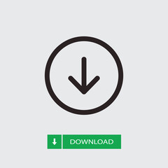 Download icon vector. Down sign