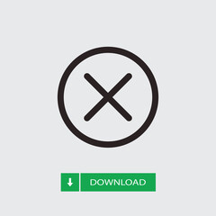 Obraz premium Cancel icon vector. Cross sign