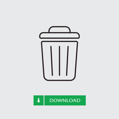 Trash can icon vector. Garbage sign
