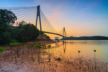 Beautiful sunrise at Barelang Bridge - Batam island