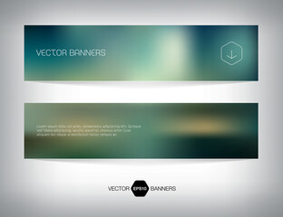 horizontal web banner design with blurry bokeh  background