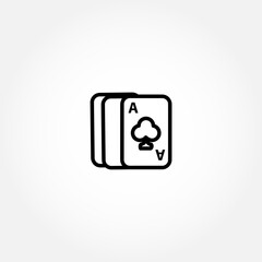 playing cards aces line icon. cards aces isolated line icon