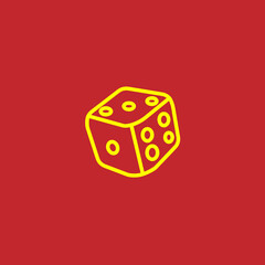 dice cubes line icon on white background