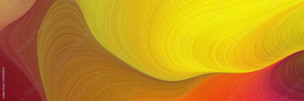Poster abstract artistic art background graphic with lines and tangerine yellow, sienna and golden rod colo