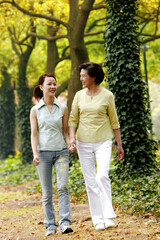 Fototapeta premium A woman walking with her mother