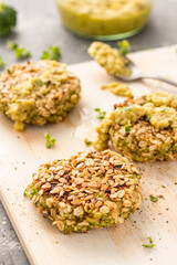 Homemade Vege Fritters with Broccoli and Oats