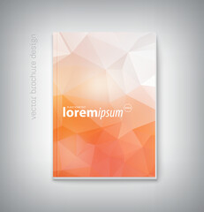 vector brochure cover design, book, poster, flyer, banner, booklet template, with polygonal geometric origami background