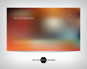 vector banner, card, flyer design template with soft blurry bokeh background