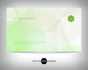 vector horizontal web banner, card design, with origami polygonal geometric background