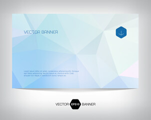 vector horizontal web banner, card design, with origami polygonal geometric background
