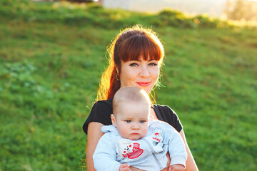 Fototapeta premium mother with a baby in her arms