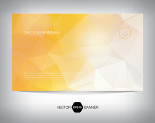 vector horizontal web banner, card design, with origami polygonal geometric background