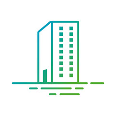 building construction facade city gradient style icon