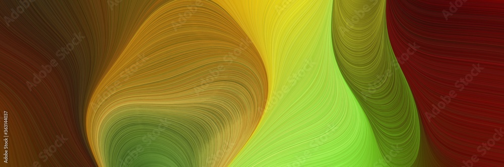 Poster abstract artistic background with lines and chocolate, yellow green and olive drab colors. can be us