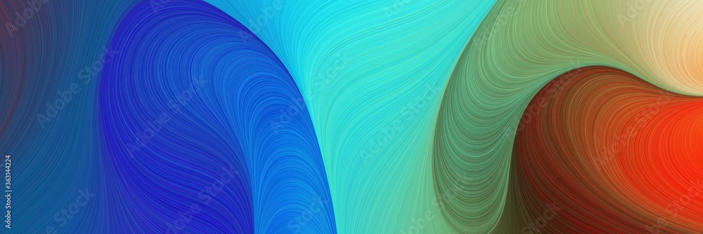Aufkleber abstract artistic background graphic with lines and strong blue, peru and medium turquoise colors. c