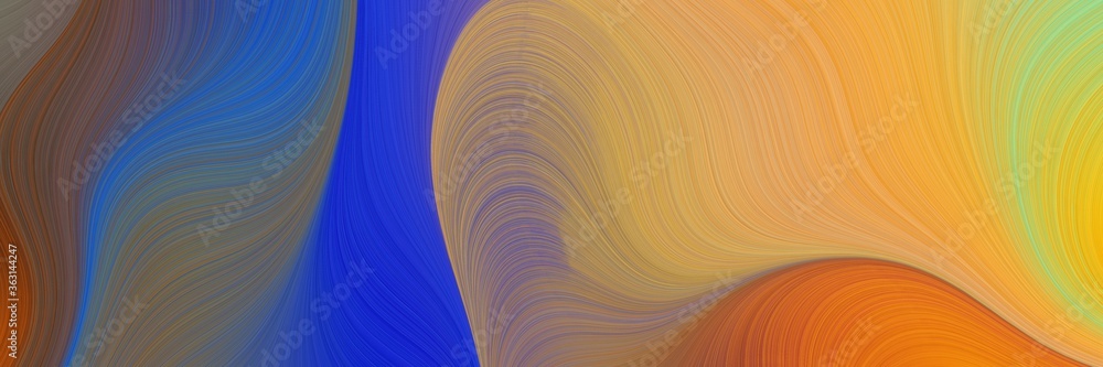 Poster abstract artistic art backdrop with lines and peru, strong blue and dim gray colors. art can be used