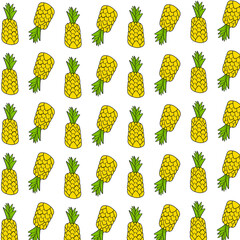 Pattern pineapple vector illustration. Vector graphic. Simple summer flat design. 