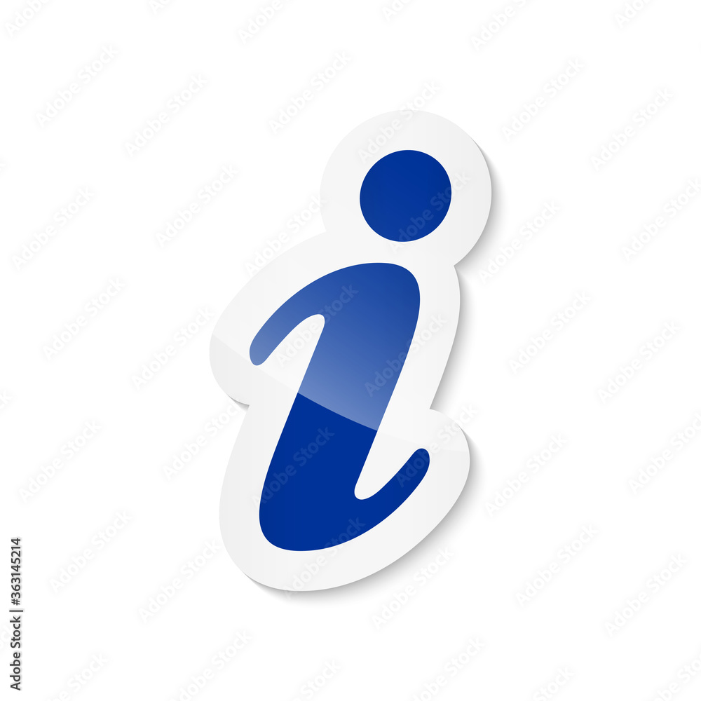 Poster blue information sticker icon isolated on a white background. eps10 vector file