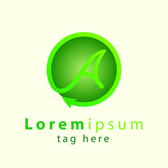 letter A eco friendly logo