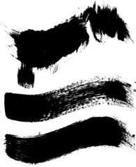 Grunge Paint Roller . Vector brush Stroke . Distressed banner . Black stripes isolated. paintbrush collection . Modern Textured shape . Dry border in Black . Bulge lines