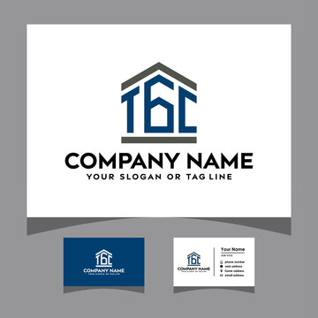 initials tgc logo with a business card vector