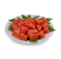 sliced of ripe papaya isolated on white background