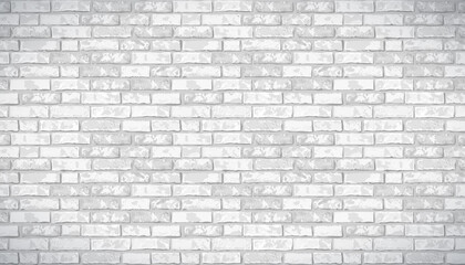 Fototapeta na wymiar Realistic Vector brick wall pattern horizontal background. Flat wall texture. White textured brickwork for print, paper, design, decor, photo background, wallpaper