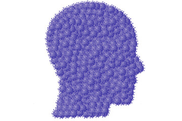 Coronavirus disease COVID-19 infection medical illustration, Arranged in a head shape , 3D illustration