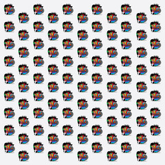 abstract face colorful pattern on white background