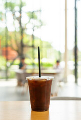 iced americano coffee in cafe