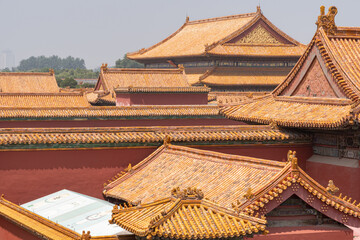  Forbidden City close to Tiananmen Square, the large square near the center of Beijing, Gate of...