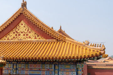  Forbidden City close to Tiananmen Square, the large square near the center of Beijing, Gate of...