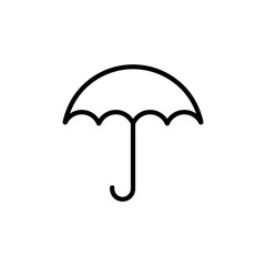 Umbrella vector outline icon.