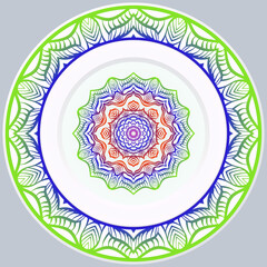 Beautiful Round Flower Mandala. Vector Illustration. For Coloring Book, Greeting Card, Invitation, Tattoo