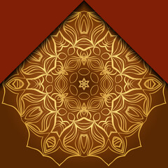 Mandala ornament concept flyer. Ethnic design, on festive and background. Vector background. Card or invitation. Islam, arabic, indian, ottoman motifs. Summer color.