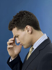 Businessman thinking hard