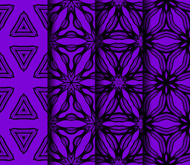 Fototapeta premium Set of Geometric Pattern. Seamless Texture Color Background. Vector illustration.