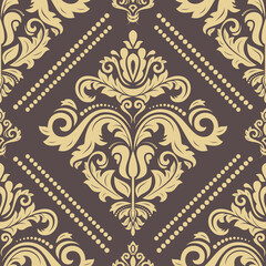 Orient vector classic pattern. Seamless abstract background with vintage golden elements. Orient background. Ornament for wallpaper and packaging