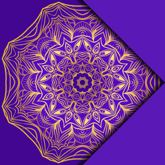 Card Template With Mandala Pattern. For Business Card, Meditation Class. Illustration. Vector