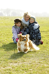Family spending weekend at the park