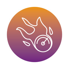 speed gauge with flame block style icon