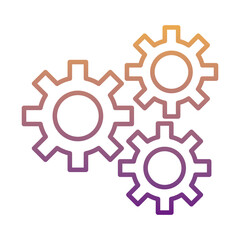 gears machine work gradient line style icons