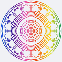 Sacred Oriental Mandala. Color Floral Ornament. Abstract Shapes In Asian Style. Vector Illustration.