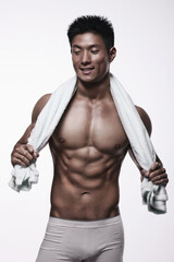 Fototapeta premium Man with towel around his neck