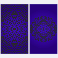 Templates card with mandala design. Vector illustration. For visit card, business, greeting card invitation