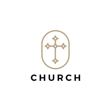 church logo vector icon illustration